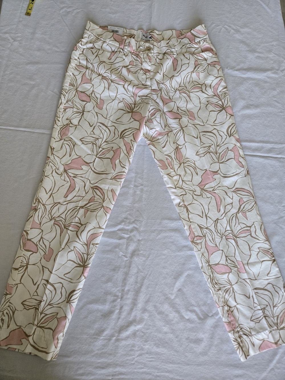 Brax Floral Pants in Cream & Blush